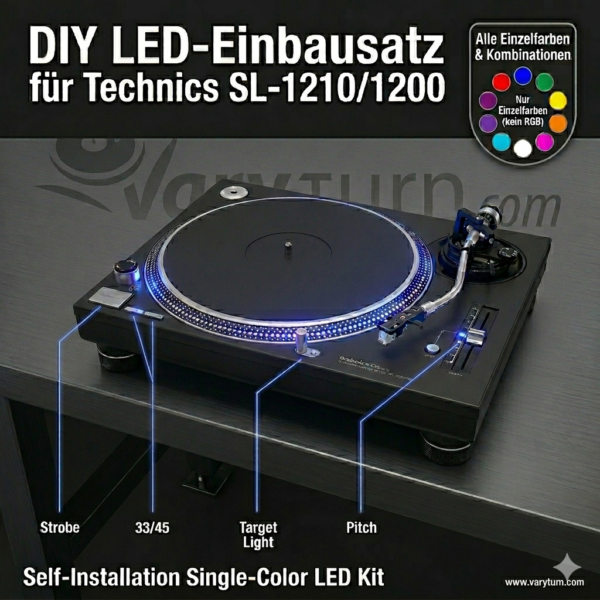 Led Kit Ersatzteilpaket für Technics 1210 1200 MK2 MK5 für Pitch, Strobe, 33/45 & Nadellampe